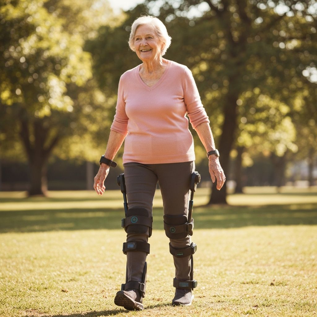 A happy senior walking confidently outdoors